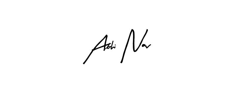 The best way (Arty Signature) to make a short signature is to pick only two or three words in your name. The name Abhi Nav include a total of six letters. For converting this name. Abhi Nav signature style 8 images and pictures png