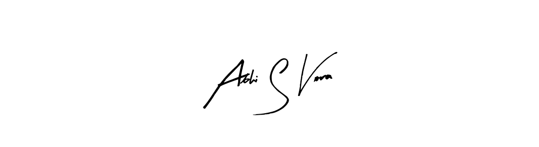 Arty Signature is a professional signature style that is perfect for those who want to add a touch of class to their signature. It is also a great choice for those who want to make their signature more unique. Get Abhi S Vora name to fancy signature for free. Abhi S Vora signature style 8 images and pictures png