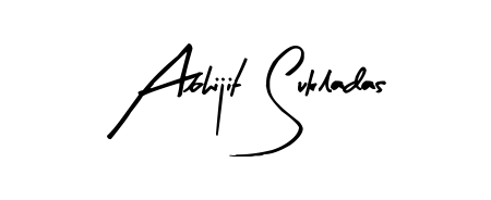A sleek calligraphic signature for name Abhijit Sukladas utilizing Arty Signature styling. Great for adding personal signatures to photos and art. Abhijit Sukladas signature style 8 images and pictures png