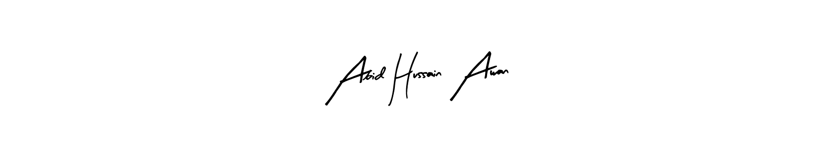 Arty Signature is a professional signature style that is perfect for those who want to add a touch of class to their signature. It is also a great choice for those who want to make their signature more unique. Get Abid Hussain Awan name to fancy signature for free. Abid Hussain Awan signature style 8 images and pictures png