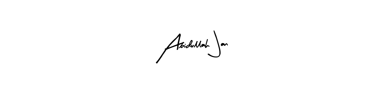 Use a signature maker to create a handwritten signature online. With this signature software, you can design (Arty Signature) your own signature for name Abidullah Jan. Abidullah Jan signature style 8 images and pictures png