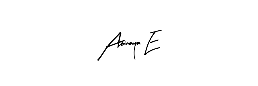 Similarly Arty Signature is the best handwritten signature design. Signature creator online .You can use it as an online autograph creator for name Abinaya E. Abinaya E signature style 8 images and pictures png