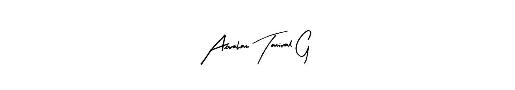 Create a beautiful signature design for name Abraham Tamiral G. With this signature (Arty Signature) fonts, you can make a handwritten signature for free. Abraham Tamiral G signature style 8 images and pictures png