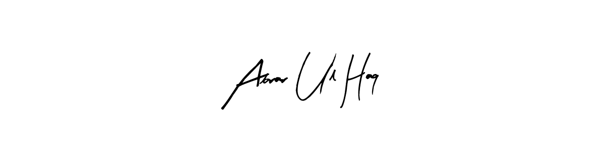 Similarly Arty Signature is the best handwritten signature design. Signature creator online .You can use it as an online autograph creator for name Abrar Ul Haq. Abrar Ul Haq signature style 8 images and pictures png
