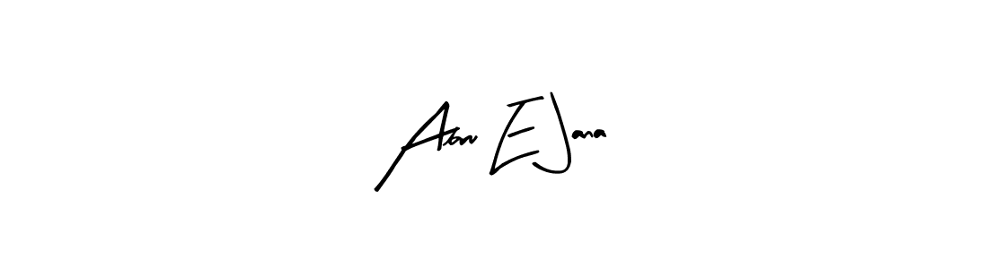 How to make Abru E Jana name signature. Use Arty Signature style for creating short signs online. This is the latest handwritten sign. Abru E Jana signature style 8 images and pictures png