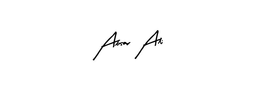 The best way (Arty Signature) to make a short signature is to pick only two or three words in your name. The name Absar Ali include a total of six letters. For converting this name. Absar Ali signature style 8 images and pictures png