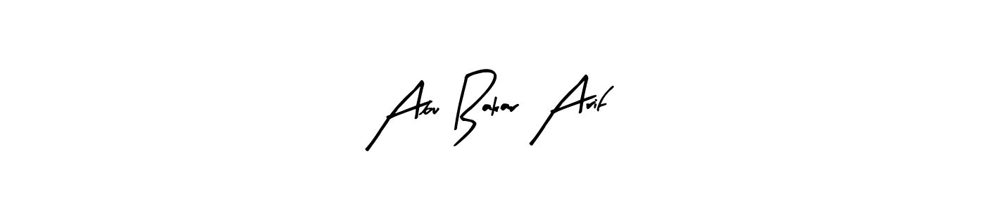 How to make Abu Bakar Arif name signature. Use Arty Signature style for creating short signs online. This is the latest handwritten sign. Abu Bakar Arif signature style 8 images and pictures png