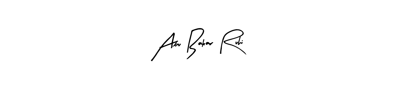 See photos of Abu Bakar Ruhi official signature by Spectra . Check more albums & portfolios. Read reviews & check more about Arty Signature font. Abu Bakar Ruhi signature style 8 images and pictures png