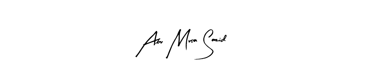 The best way (Arty Signature) to make a short signature is to pick only two or three words in your name. The name Abu Musa Sazid include a total of six letters. For converting this name. Abu Musa Sazid signature style 8 images and pictures png