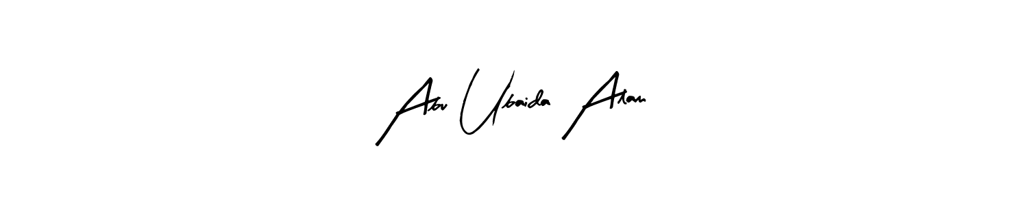 Arty Signature is a professional signature style that is perfect for those who want to add a touch of class to their signature. It is also a great choice for those who want to make their signature more unique. Get Abu Ubaida Alam name to fancy signature for free. Abu Ubaida Alam signature style 8 images and pictures png