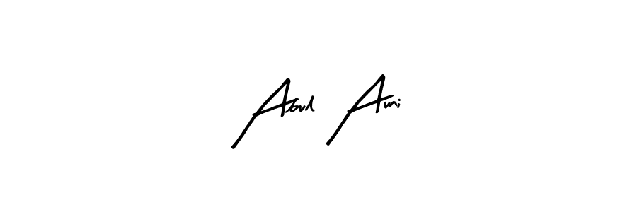 The best way (Arty Signature) to make a short signature is to pick only two or three words in your name. The name Abul Auni include a total of six letters. For converting this name. Abul Auni signature style 8 images and pictures png