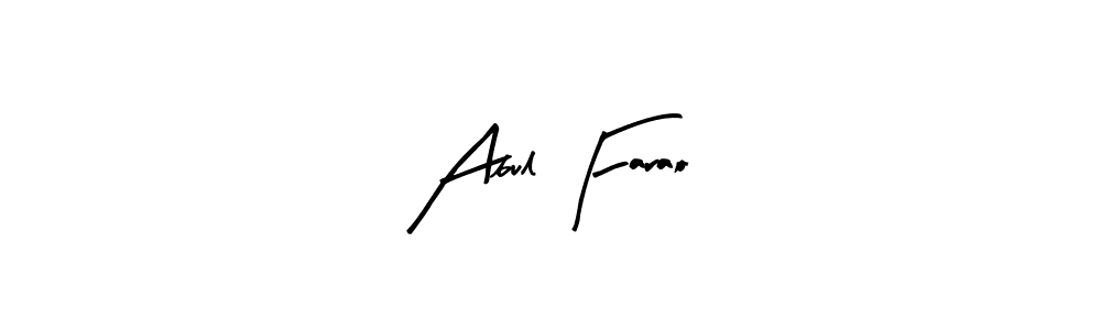 Arty Signature is a professional signature style that is perfect for those who want to add a touch of class to their signature. It is also a great choice for those who want to make their signature more unique. Get Abul Farao name to fancy signature for free. Abul Farao signature style 8 images and pictures png