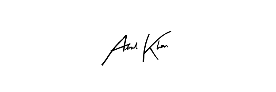 Create a beautiful signature design for name Abul Khan. With this signature (Arty Signature) fonts, you can make a handwritten signature for free. Abul Khan signature style 8 images and pictures png