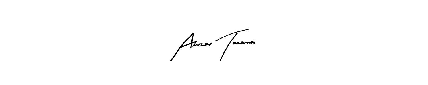 Arty Signature is a professional signature style that is perfect for those who want to add a touch of class to their signature. It is also a great choice for those who want to make their signature more unique. Get Abuzar Tamannai name to fancy signature for free. Abuzar Tamannai signature style 8 images and pictures png