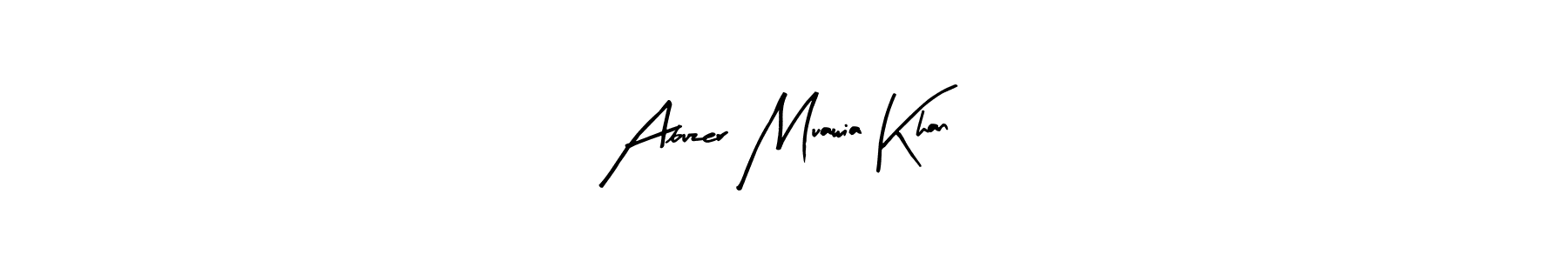 You should practise on your own different ways (Arty Signature) to write your name (Abuzer Muawia Khan) in signature. don't let someone else do it for you. Abuzer Muawia Khan signature style 8 images and pictures png