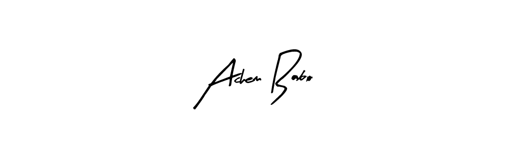 How to make Achem Babo name signature. Use Arty Signature style for creating short signs online. This is the latest handwritten sign. Achem Babo signature style 8 images and pictures png