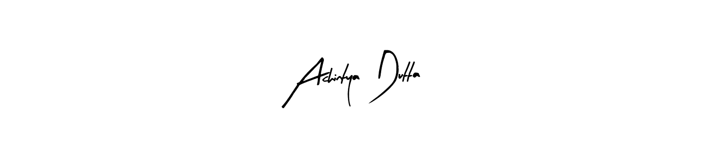 Arty Signature is a professional signature style that is perfect for those who want to add a touch of class to their signature. It is also a great choice for those who want to make their signature more unique. Get Achintya Dutta name to fancy signature for free. Achintya Dutta signature style 8 images and pictures png