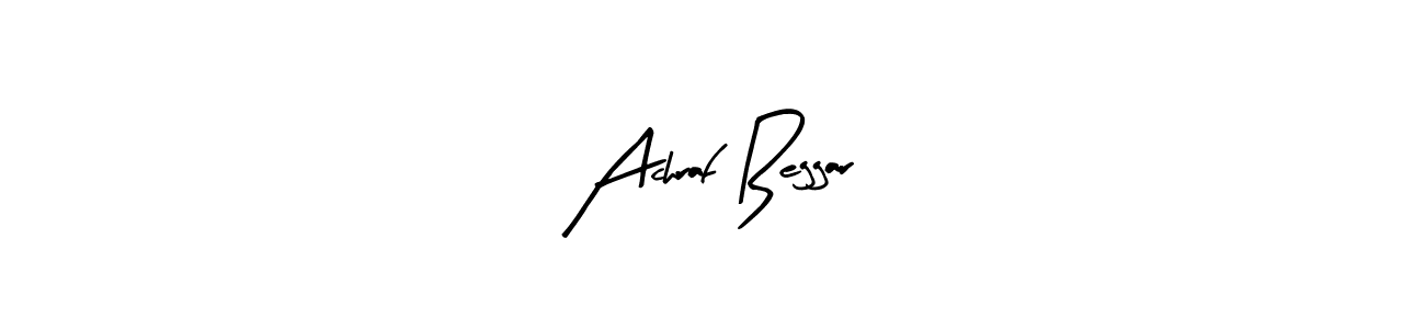 if you are searching for the best signature style for your name Achraf Beggar. so please give up your signature search. here we have designed multiple signature styles  using Arty Signature. Achraf Beggar signature style 8 images and pictures png