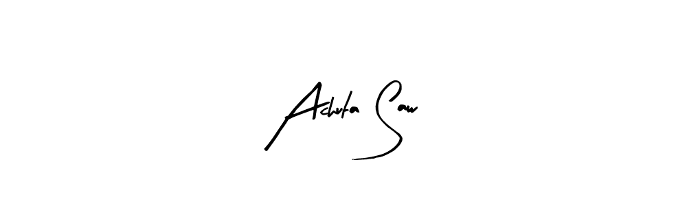 The best way (Arty Signature) to make a short signature is to pick only two or three words in your name. The name Achuta Saw include a total of six letters. For converting this name. Achuta Saw signature style 8 images and pictures png