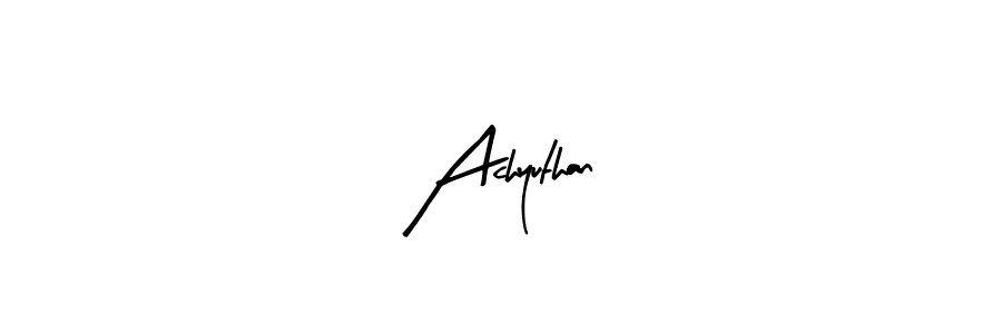 The best way (Arty Signature) to make a short signature is to pick only two or three words in your name. The name Achyuthan include a total of six letters. For converting this name. Achyuthan signature style 8 images and pictures png