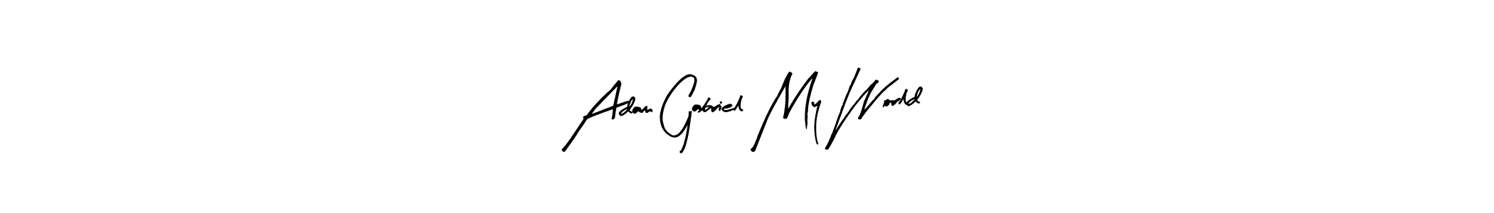 if you are searching for the best signature style for your name Adam Gabriel My World. so please give up your signature search. here we have designed multiple signature styles  using Arty Signature. Adam Gabriel My World signature style 8 images and pictures png