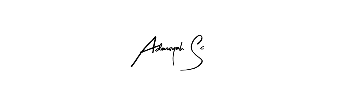 You should practise on your own different ways (Arty Signature) to write your name (Adamsyah Sc) in signature. don't let someone else do it for you. Adamsyah Sc signature style 8 images and pictures png