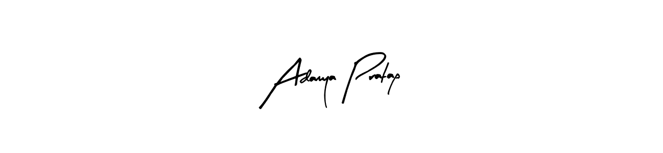 Similarly Arty Signature is the best handwritten signature design. Signature creator online .You can use it as an online autograph creator for name Adamya Pratap. Adamya Pratap signature style 8 images and pictures png