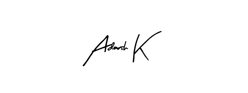 Also You can easily find your signature by using the search form. We will create Adarsh K name handwritten signature images for you free of cost using Arty Signature sign style. Adarsh K signature style 8 images and pictures png