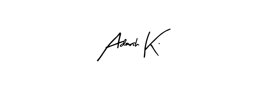 Create a beautiful signature design for name Adarsh K.. With this signature (Arty Signature) fonts, you can make a handwritten signature for free. Adarsh K. signature style 8 images and pictures png
