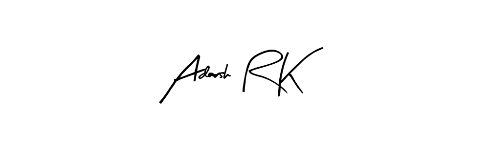 Similarly Arty Signature is the best handwritten signature design. Signature creator online .You can use it as an online autograph creator for name Adarsh R K. Adarsh R K signature style 8 images and pictures png