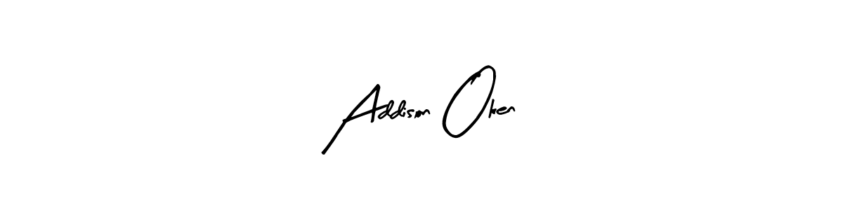 Also You can easily find your signature by using the search form. We will create Addison Oken name handwritten signature images for you free of cost using Arty Signature sign style. Addison Oken signature style 8 images and pictures png