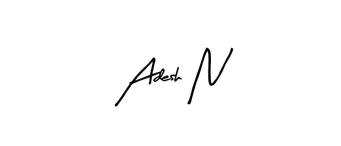 The best way (Arty Signature) to make a short signature is to pick only two or three words in your name. The name Adesh N include a total of six letters. For converting this name. Adesh N signature style 8 images and pictures png
