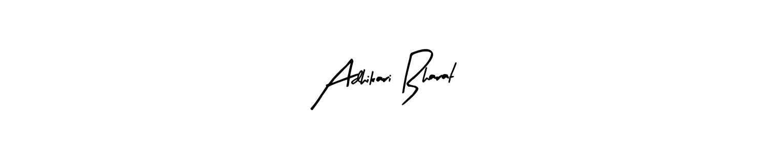 Use a signature maker to create a handwritten signature online. With this signature software, you can design (Arty Signature) your own signature for name Adhikari Bharat. Adhikari Bharat signature style 8 images and pictures png