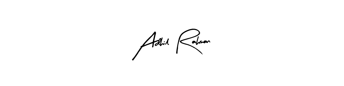 The best way (Arty Signature) to make a short signature is to pick only two or three words in your name. The name Adhil Rahman include a total of six letters. For converting this name. Adhil Rahman signature style 8 images and pictures png
