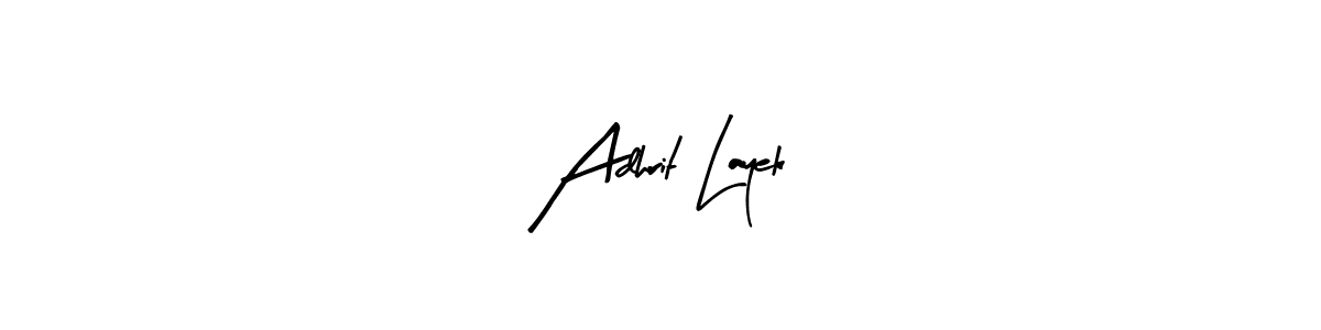 The best way (Arty Signature) to make a short signature is to pick only two or three words in your name. The name Adhrit Layek include a total of six letters. For converting this name. Adhrit Layek signature style 8 images and pictures png