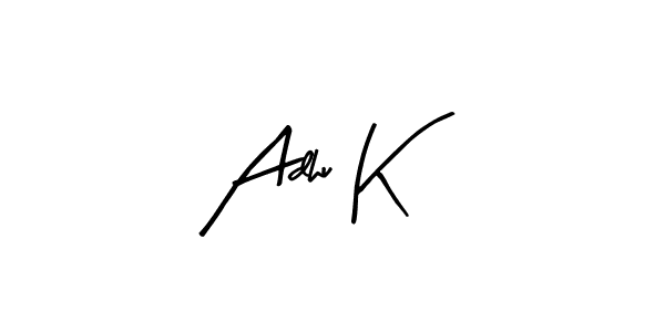 How to make Adhu K signature? Arty Signature is a professional autograph style. Create handwritten signature for Adhu K name. Adhu K signature style 8 images and pictures png