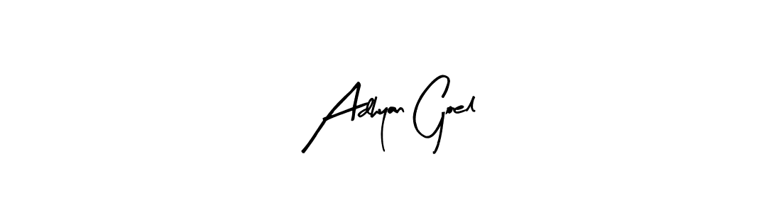 Use a signature maker to create a handwritten signature online. With this signature software, you can design (Arty Signature) your own signature for name Adhyan Goel. Adhyan Goel signature style 8 images and pictures png