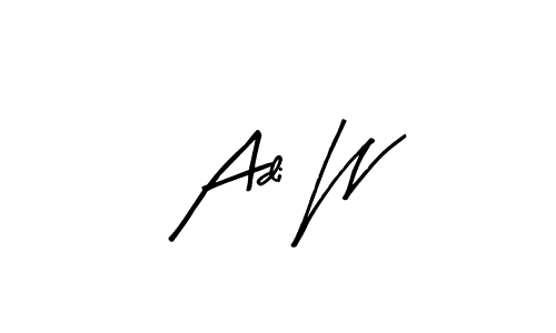 Arty Signature is a professional signature style that is perfect for those who want to add a touch of class to their signature. It is also a great choice for those who want to make their signature more unique. Get Adi W name to fancy signature for free. Adi W signature style 8 images and pictures png