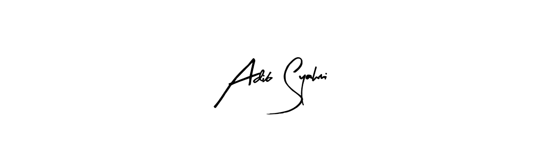 Use a signature maker to create a handwritten signature online. With this signature software, you can design (Arty Signature) your own signature for name Adib Syahmi. Adib Syahmi signature style 8 images and pictures png