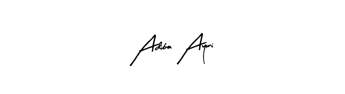 if you are searching for the best signature style for your name Adiba Ayuni. so please give up your signature search. here we have designed multiple signature styles  using Arty Signature. Adiba Ayuni signature style 8 images and pictures png