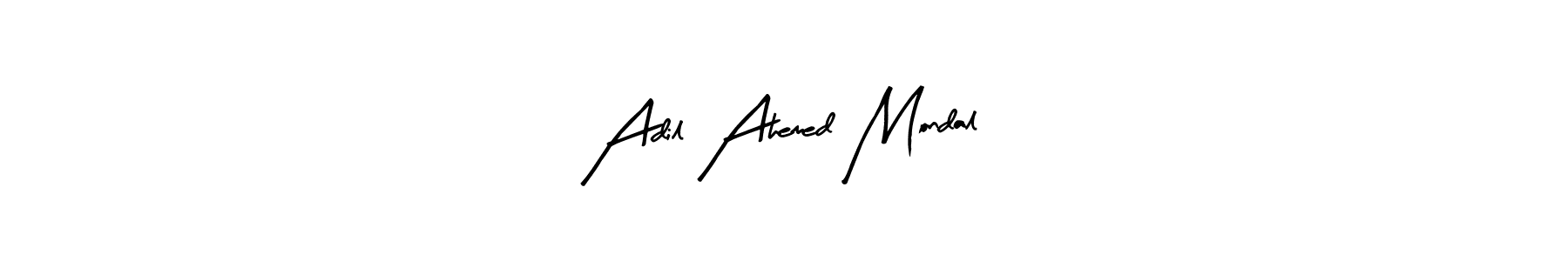 if you are searching for the best signature style for your name Adil Ahemed Mondal. so please give up your signature search. here we have designed multiple signature styles  using Arty Signature. Adil Ahemed Mondal signature style 8 images and pictures png
