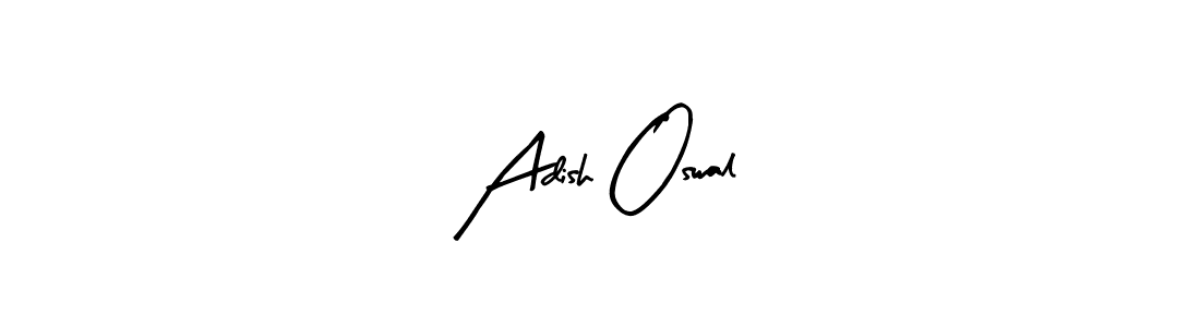 Similarly Arty Signature is the best handwritten signature design. Signature creator online .You can use it as an online autograph creator for name Adish Oswal. Adish Oswal signature style 8 images and pictures png