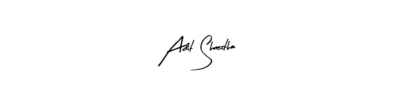 How to make Adit Shrestha name signature. Use Arty Signature style for creating short signs online. This is the latest handwritten sign. Adit Shrestha signature style 8 images and pictures png