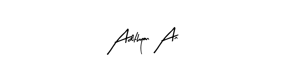 Use a signature maker to create a handwritten signature online. With this signature software, you can design (Arty Signature) your own signature for name Adithyan An. Adithyan An signature style 8 images and pictures png