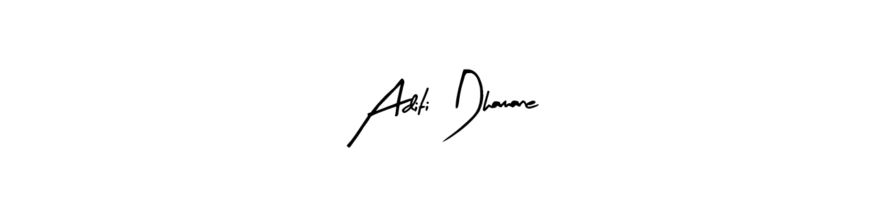 Arty Signature is a professional signature style that is perfect for those who want to add a touch of class to their signature. It is also a great choice for those who want to make their signature more unique. Get Aditi Dhamane name to fancy signature for free. Aditi Dhamane signature style 8 images and pictures png