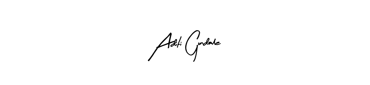 Arty Signature is a professional signature style that is perfect for those who want to add a touch of class to their signature. It is also a great choice for those who want to make their signature more unique. Get Aditi Gundale name to fancy signature for free. Aditi Gundale signature style 8 images and pictures png