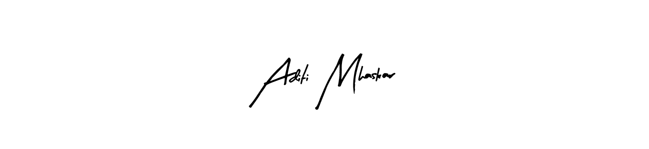 The best way (Arty Signature) to make a short signature is to pick only two or three words in your name. The name Aditi Mhaskar include a total of six letters. For converting this name. Aditi Mhaskar signature style 8 images and pictures png