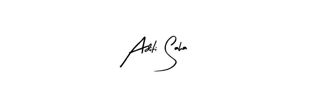 How to make Aditi Saha name signature. Use Arty Signature style for creating short signs online. This is the latest handwritten sign. Aditi Saha signature style 8 images and pictures png