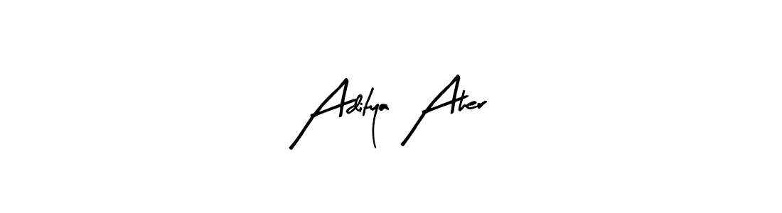 The best way (Arty Signature) to make a short signature is to pick only two or three words in your name. The name Aditya Aher include a total of six letters. For converting this name. Aditya Aher signature style 8 images and pictures png