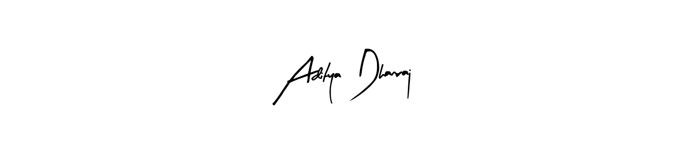 Arty Signature is a professional signature style that is perfect for those who want to add a touch of class to their signature. It is also a great choice for those who want to make their signature more unique. Get Aditya Dhanraj name to fancy signature for free. Aditya Dhanraj signature style 8 images and pictures png